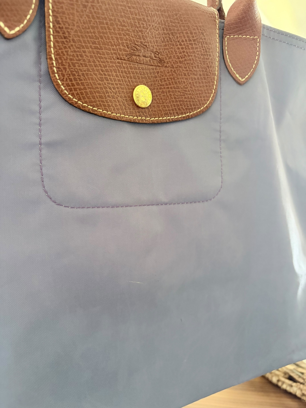 Authentic Longchamp Le Pliage Medium Nylon Tote Bag Lavender - Picture 12 of 13